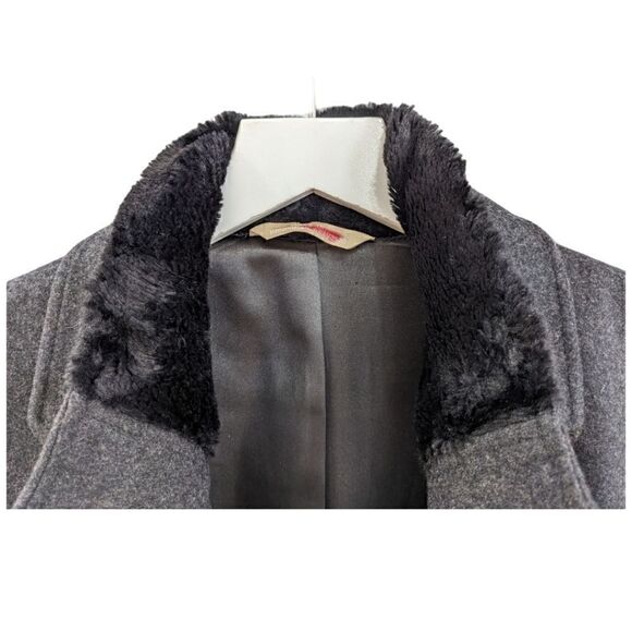 Michael Kors Men's Charcoal Grey Three Button Wool Blend ZipUp Overcoat Size 40R - Picture 3 of 9